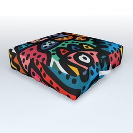 Graffiti Abstract Cool Monsters are Happy Outdoor Floor Cushion