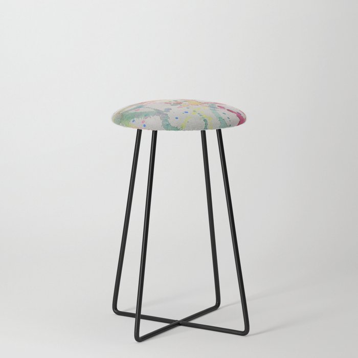 Abstract bright splashes #2 Counter Stool