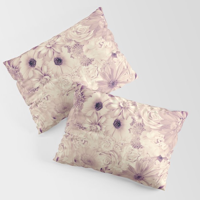 desert mist and purple floral bouquet aesthetic cluster Pillow Sham
