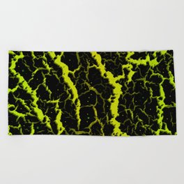 Cracked Space Lava - Lime/Yellow Beach Towel