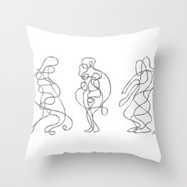 Figures in Dynamic Motion - Modern Artwork Throw Pillow