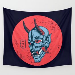 Hannya Mask Floater Wall Tapestry