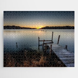 Sunset Over Old Pier Jigsaw Puzzle