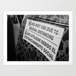 Social Distancing At Its Finest Black and White Art Print