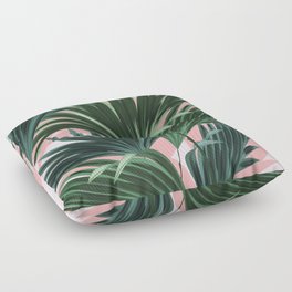 Pink and green palm trees Floor Pillow