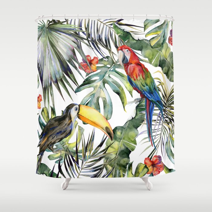 Tropical Jungle Shower Curtain By Magic, Jungle Shower Curtain Uk