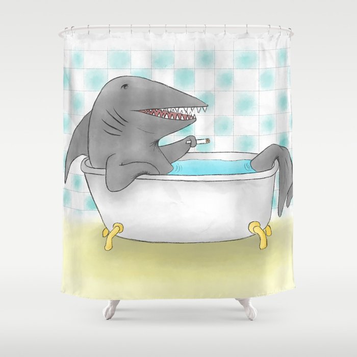 Shark Bath Shower Curtain By Skinbones Society6