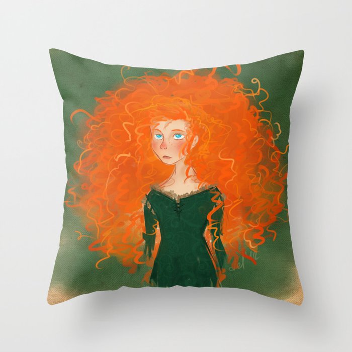 merida from brave pixar disney throw pillow by delusionmaker