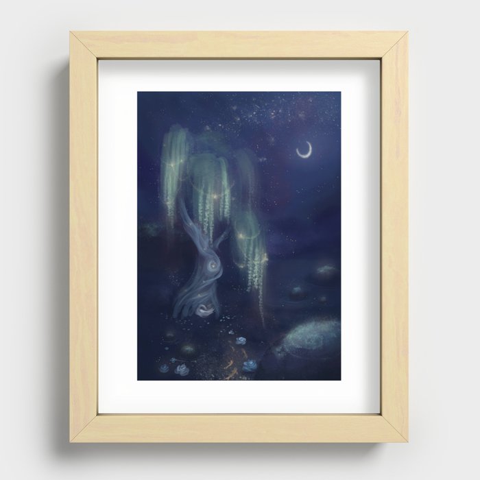 Starlit willow Recessed Framed Print