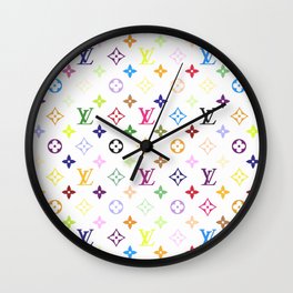 rainbow color white Wall Clock | Off, Sneakerheads, Urban, Ye, Lv, Drawing, Supreme, Patterns, Rich, Graphicdesign 