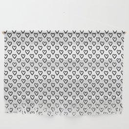 White and black hearts for Valentines day Wall Hanging