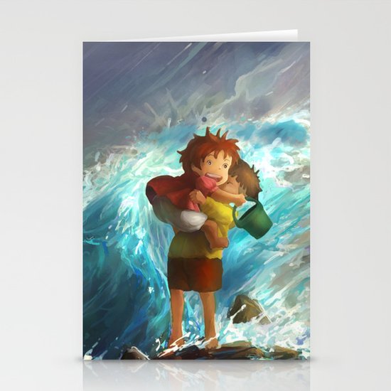 girl in the sea Stationery Cards