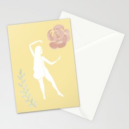 Swaying Floral Goddess Stationery Card