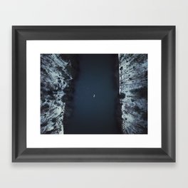 Lone Winter Kayak Framed Art Print