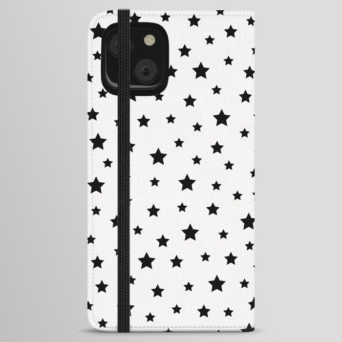 Star Pattern - Black & White iPhone Wallet Case
