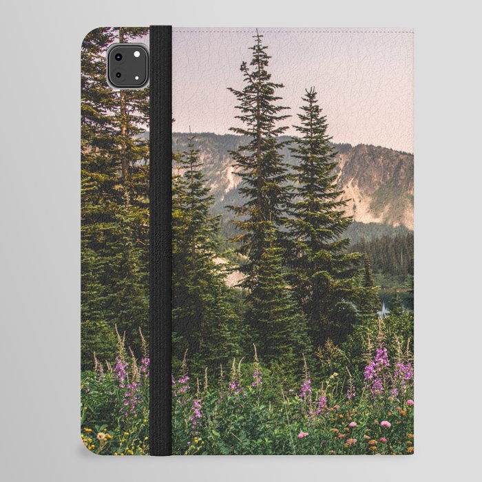 Mount Rainier Wildflower Adventure VII - Pacific Northwest Mountain Forest Wanderlust iPad Folio Case