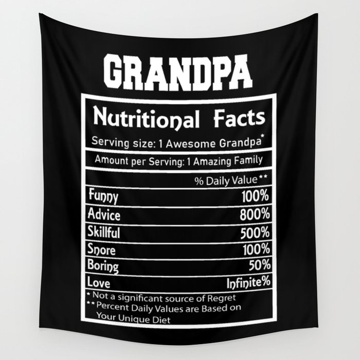 Grandpa Nutritional Facts Funny Wall Tapestry