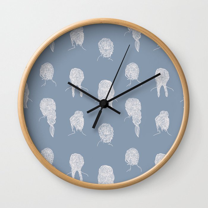 Braided Hairstyles - Dusty Blue Wall Clock