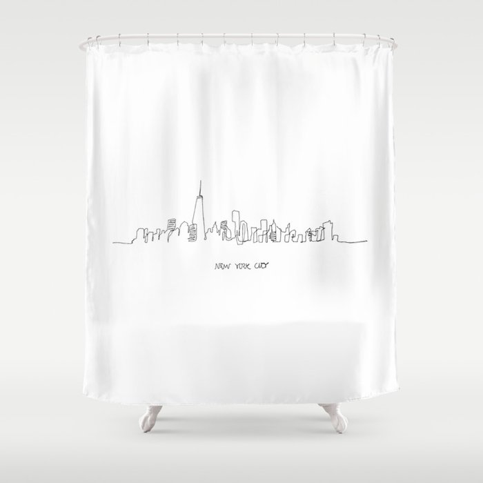 New York City Skyline Drawing Shower Curtain