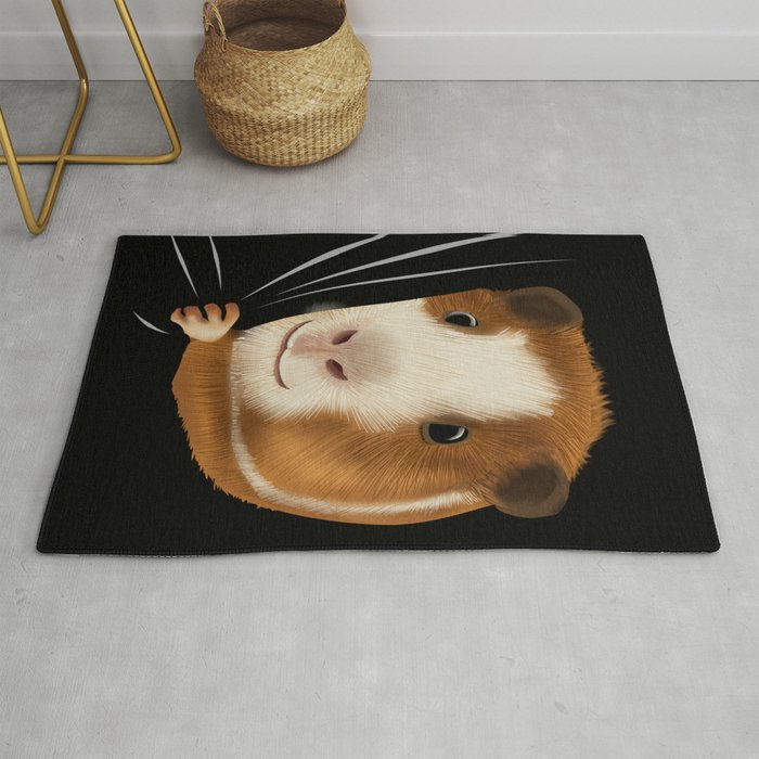Guinea Pig Animal Coming From Inside Rug