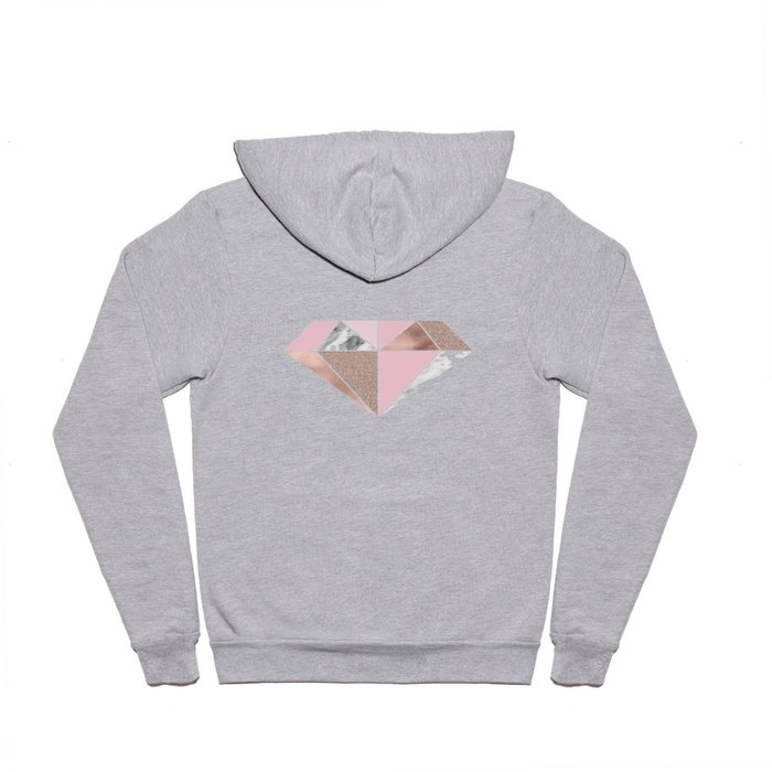 Marble and rose gold tones - diamond Hoody