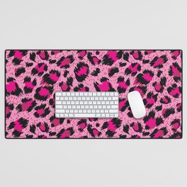 Seamless luxury pink leopard pattern. Desk Mat