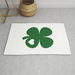 Clover Heart Irish Green St. Patrick's Day Shamrock Rug