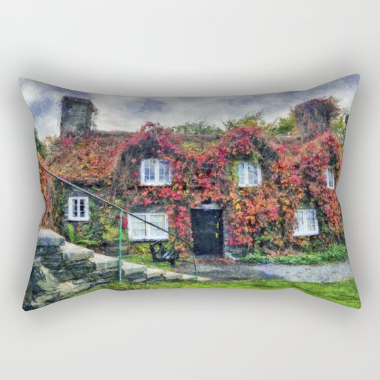 Autumn Cottage Rectangular Pillow