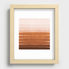 Sunset - rust, terracotta, clay, desert, sunshine, boho, ombre, paint, sunset colors,  Recessed Framed Print