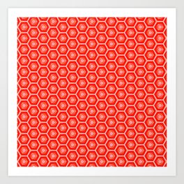 Red Octagon Pattern Art Print