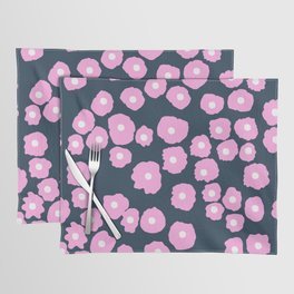 Abstract Poppies Navy and Pink Placemat