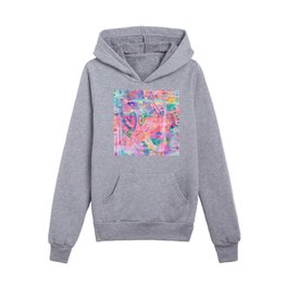 Girly Graffiti with Hearts and Doodles Kids Pullover Hoodies