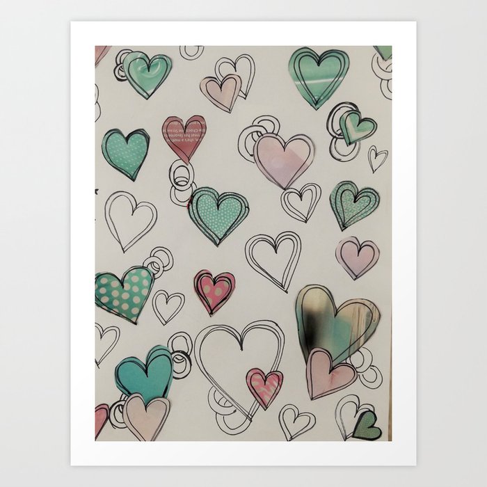 heart collage Art Print