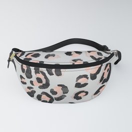Jungle Leopard Print Pale Rosette & Ultimate Gray _Oil Painting Pattern Fanny Pack