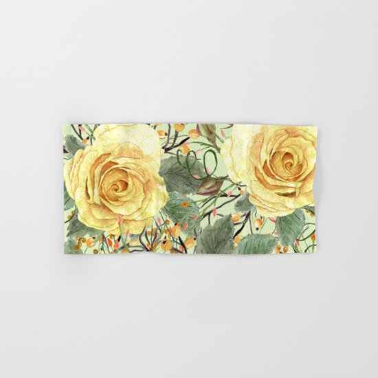 Watercolor Roses #3 Hand & Bath Towel