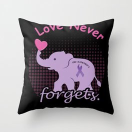 Elephant Love End Alzheimer Alzheimer's Awareness Throw Pillow