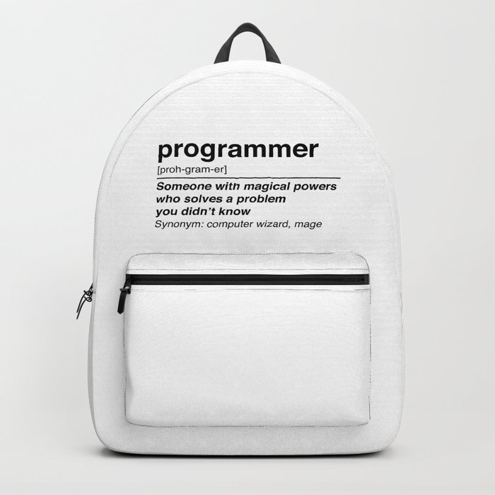 programmer definition Backpack by Keep On Coding Society6
