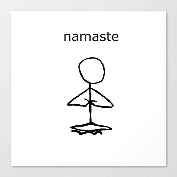 Namaste stick man Canvas Print