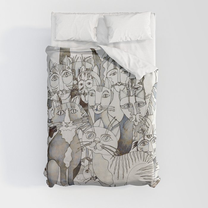 Cats are like humans Duvet Cover