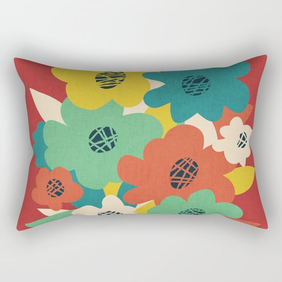 Paper Flowers Rectangular Pillow