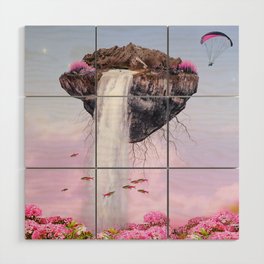 Floating Island Waterfall Wood Wall Art