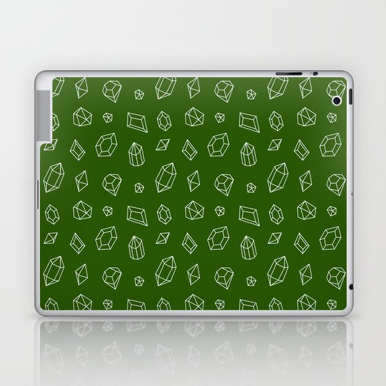 Green and White Gems Pattern Laptop & iPad Skin