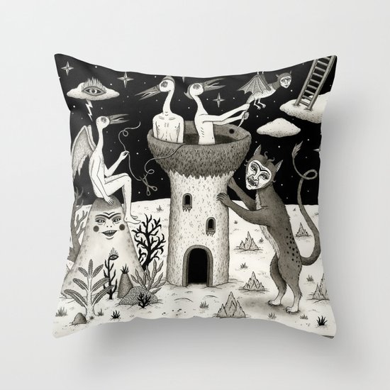Scissors, String and Solitude Throw Pillow