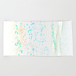 blue will-o-the-wisp floral illusion perceived fabric look Beach Towel