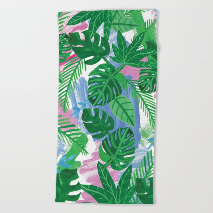 Green Jungle Beach Towel