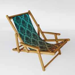 Black damask pattern gradient 8 Sling Chair