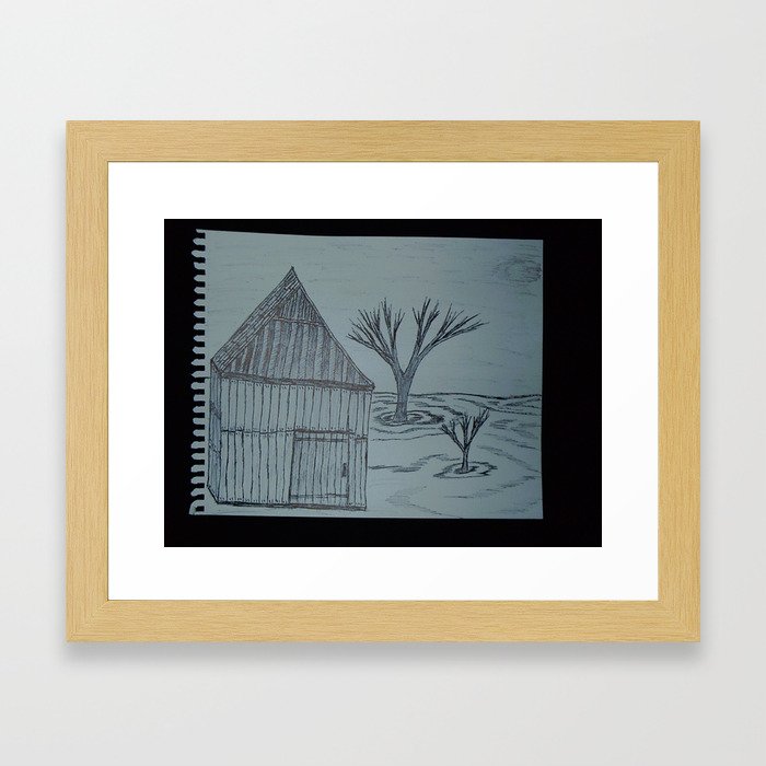 Shack Shed and a Couple of Trees Framed Art Print