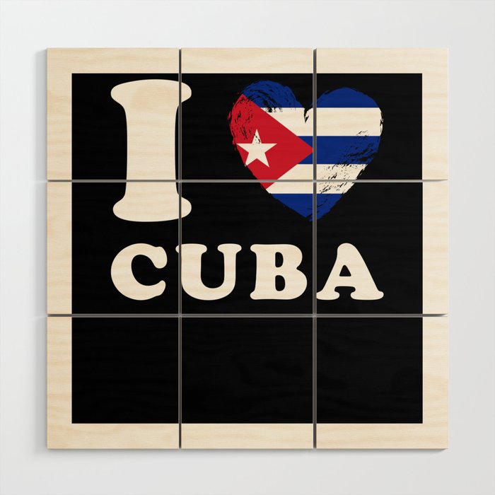 I Love Cuba Wood Wall Art
