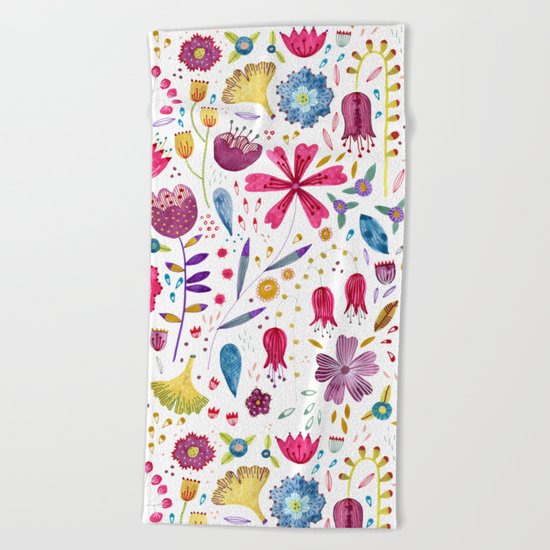 Autumn Hedgerow Beach Towel