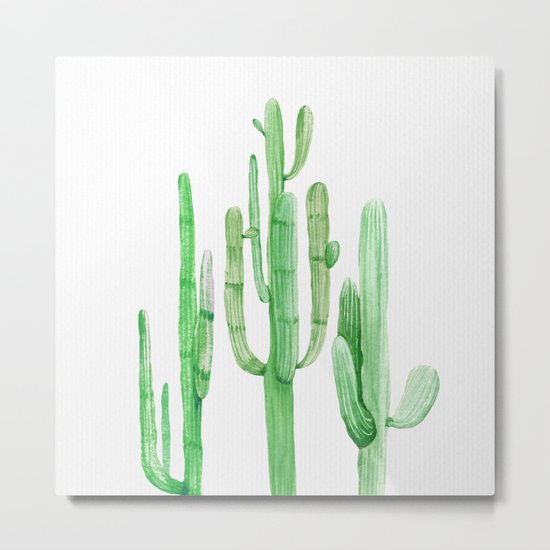 Three Amigos Cacti Green Metal Print